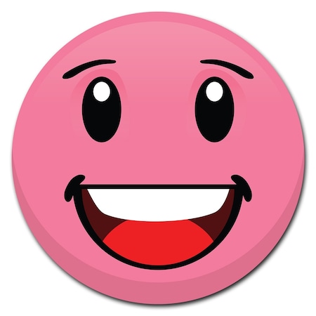 Emoji Pink Smiling Circle Vinyl Laminated Decal